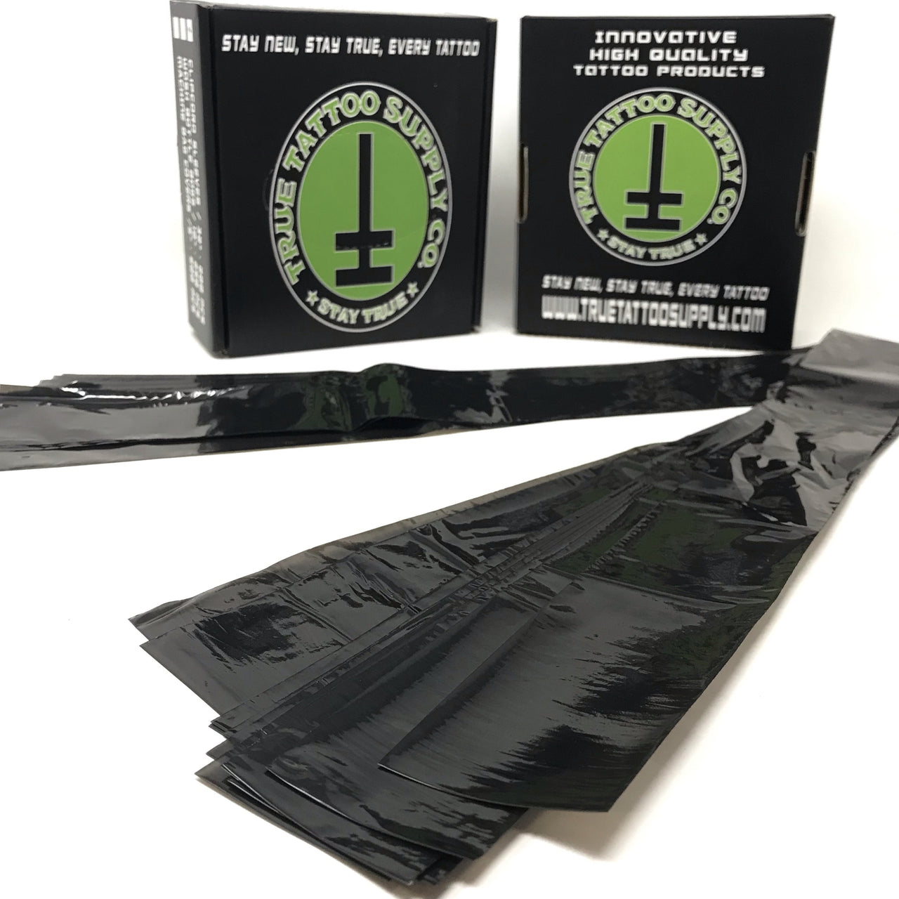 Available at True Tattoo Supply. True Black Clipcord Sleeves, 32" in length, disposable and ready to use. 200 pieces per box.     Also available;  True Black Bottle Bags  True Black Machine Bags