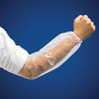 Available at True Tattoo Supply. Disposable Arm Sleeve Covers Set of 4 Dozen (96 total) disposable clear arm sleeves. Thin and comfortable to wear, strong elastic cuffs to hold them in place! Comfortable during procedures.. Secure, strong elastic bands. Fits from wrist to below elbow. Waterproof for added protection. Single, Disposable sleeve covers. Lightweight for comfort & dexterity. 4 dozen / 96 Pcs Sleeve Covers.