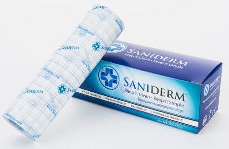 Available at True Tattoo Supply. SANIDERM at TRUE TATTOO SUPPLY The professional tattoo aftercare roll is ideal for in-shop use by the artist. Simply cut the size needed to fit the tattoo, apply and, if you’d like, send the client home with another piece or two in order to complete the tattoo healing process.